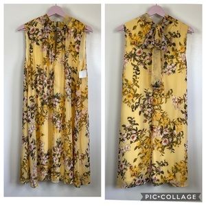 New London Times Sz 14 yellow floral breezy dress